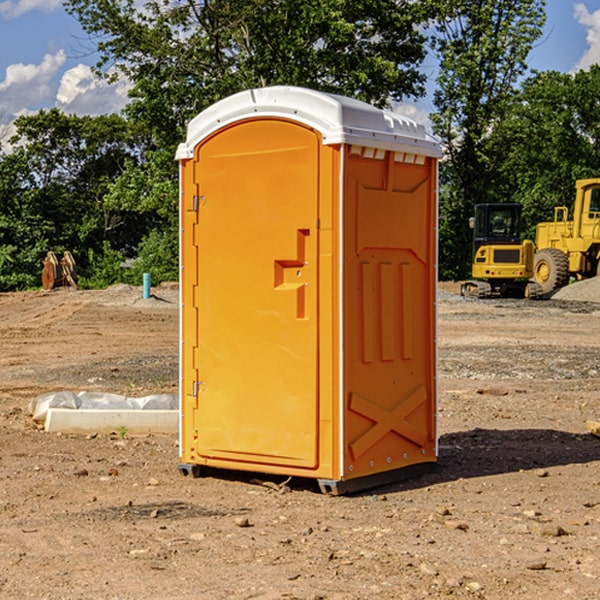 how often are the portable restrooms cleaned and serviced during a rental period in Loving County